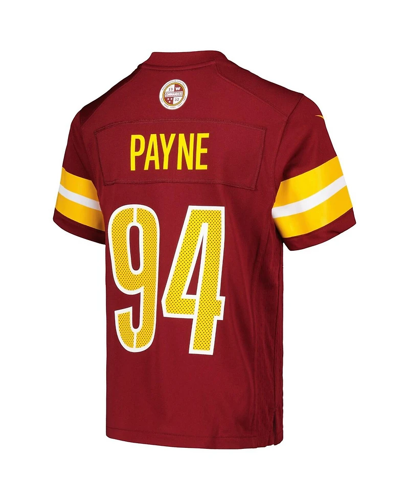 Nike Big Boys and Girls Daron Payne Burgundy Washington Commanders Game Jersey