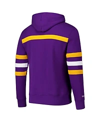 Mitchell & Ness Men's Purple Minnesota Vikings Vintage Logo Head Coach Fleece Pullover Hoodie