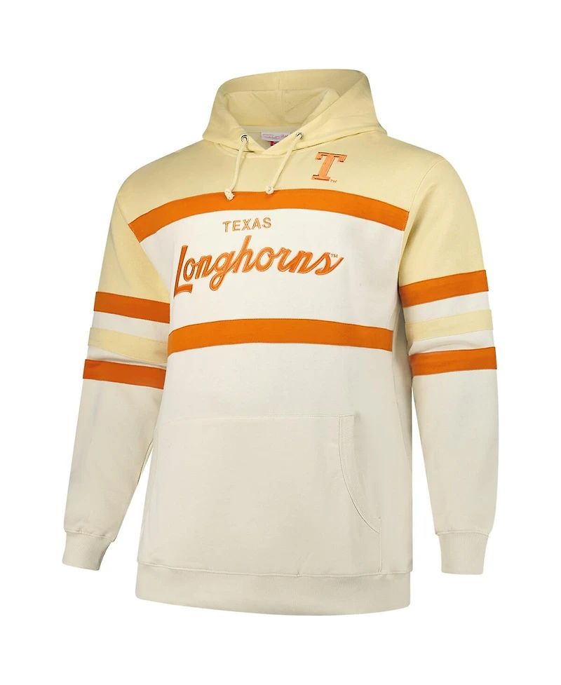 Mitchell & Ness Men's Cream Texas Longhorns Big Tall Head Coach Pullover Hoodie
