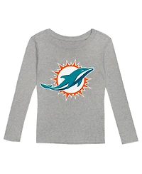 Outerstuff Preschool Heather Gray Miami Dolphins Long Sleeve T-Shirt and Pants Sleep Set