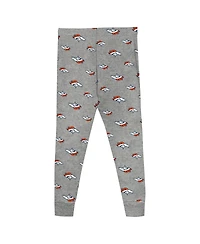 Outerstuff Big Boys and Girls Denver Broncos Long Sleeve T-Shirt and Pants Sleep Set