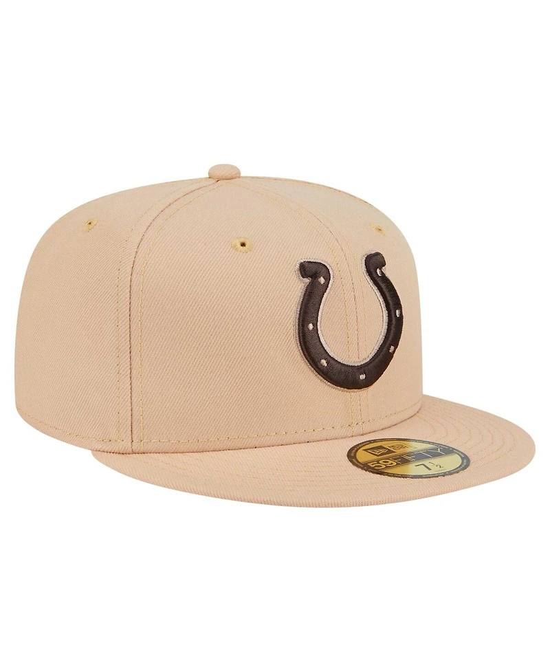 New Era Men's Tan Indianapolis Colts Candied Pecan 59FIFTY Fitted Hat