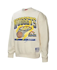 Mitchell & Ness Women's Cream Denver Nuggets Brush Bucket Pullover Sweatshirt