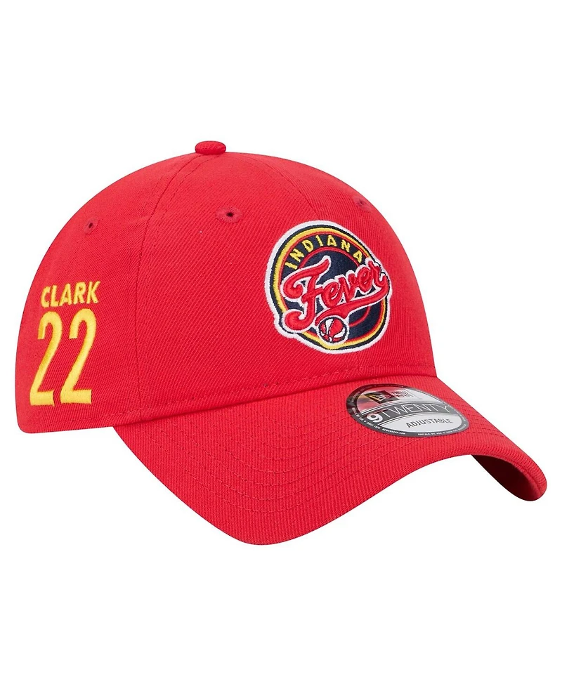New Era Men's Caitlin Clark Red Indiana Fever Name Number Sidepatch 9TWENTY Adjustable Hat