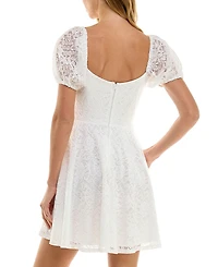City Studios Juniors' Lace Fit & Flare Dress