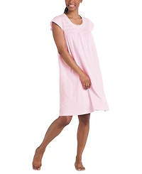 Miss Elaine Women's Embroidered Short-Sleeve Nightgown