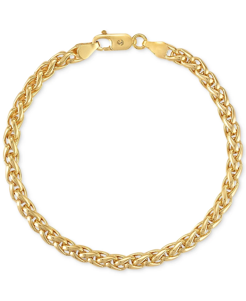 Esquire Men's Jewelry 2-Pc. Set Wheat Link Chain Necklace & Matching Bracelet, Sterling Silver or 14k Gold-plated Silver, Exclusively
