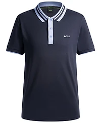 Boss by Hugo Men's Slim-Fit Striped-Collar Polo