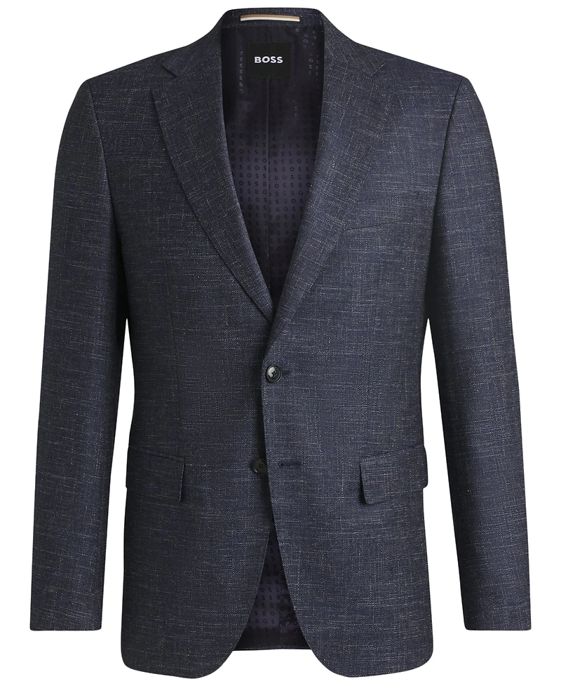 Boss by Hugo Men's Patterned Wool Blend Slim-Fit Jacket