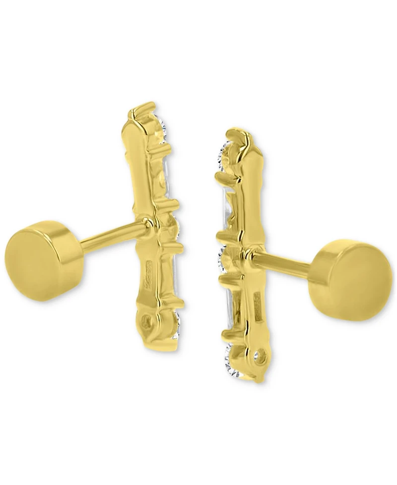 Mixed Cubic Zirconia Bar Stud Earrings (5/8 ct. t.w.) in 14k Gold-Plated Sterling Silver
