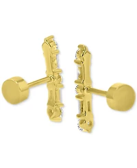 Mixed Cubic Zirconia Bar Stud Earrings (5/8 ct. t.w.) in 14k Gold-Plated Sterling Silver
