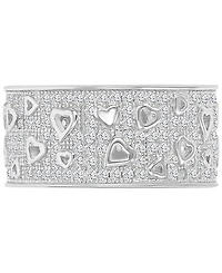 Heart Detail Cubic Zirconia Band Ring (2-1/5 ct. t.w.) Sterling Silver