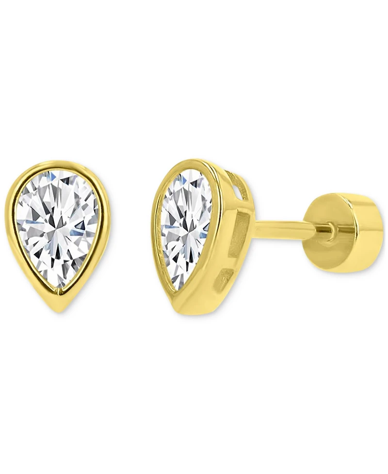 Cubic Zirconia Tear-Shape Stud Earrings (1-1/3 ct. t.w.) in 14k Gold-Plated Sterling Silver