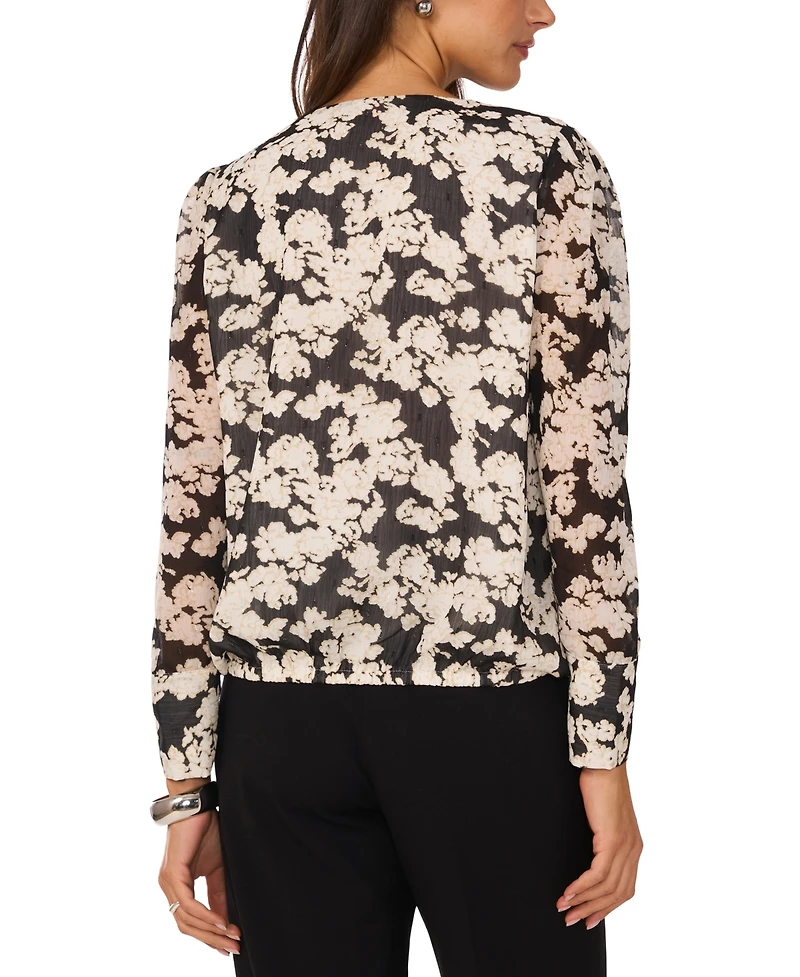 Vince Camuto Women's Faux-Wrap Long-Sleeve Top