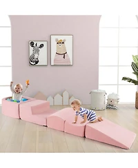 5PCS Climb and Crawl Playset with Ball Pit for Kids Zippers for Playroom