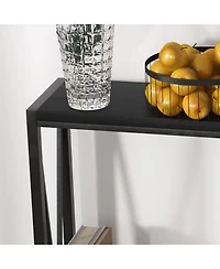 gaomon Side Table Entryway 2-Tier Console with Storage Narrow Sofa V Design 43" Industrial for Hallway L
