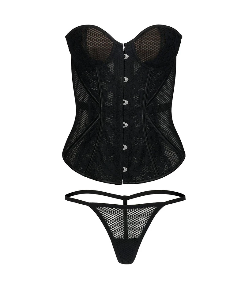 Adore Me Women's Padma Sweetheart Corset & G-String Set