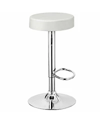 Gymax 2PCS Adjustable Swivel Bar Stool Pu Leather Kitchen Counter Bar Chairs