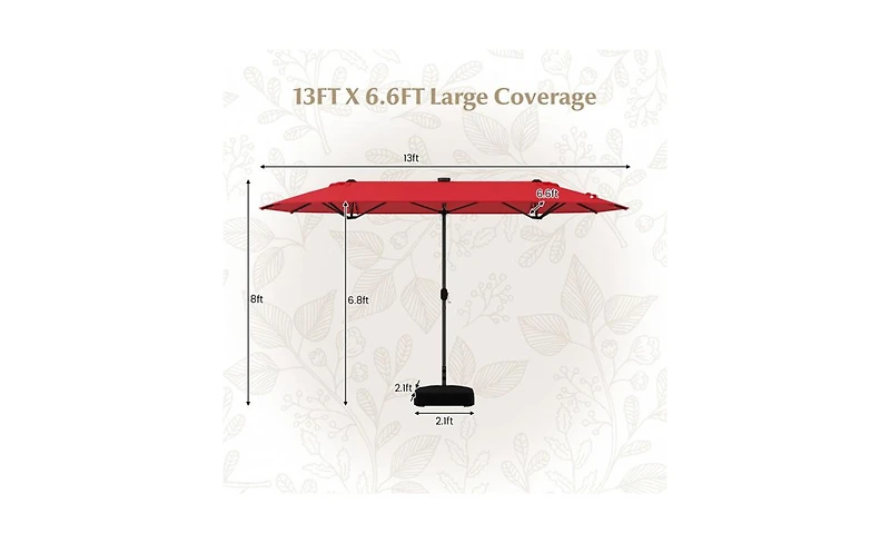 Slickblue Outdoor Umbrella with Built-In Led Lighting for Evening Ambiance