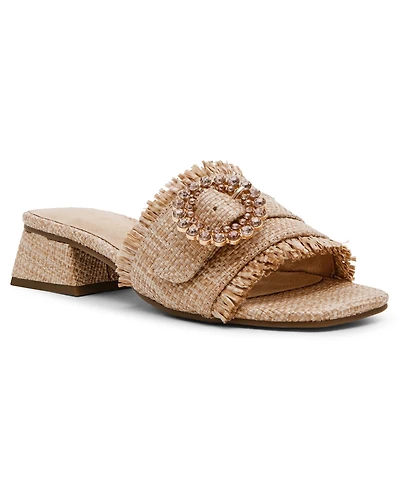 Anne Klein Women's Nahla Embellished Buckle Block Heel Dress Sandals
