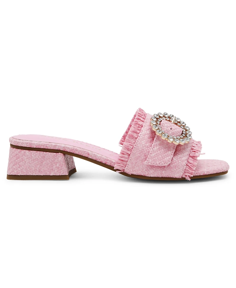 Anne Klein Women's Nahla Embellished Buckle Block Heel Dress Sandals