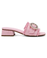 Anne Klein Women's Nahla Embellished Buckle Block Heel Dress Sandals