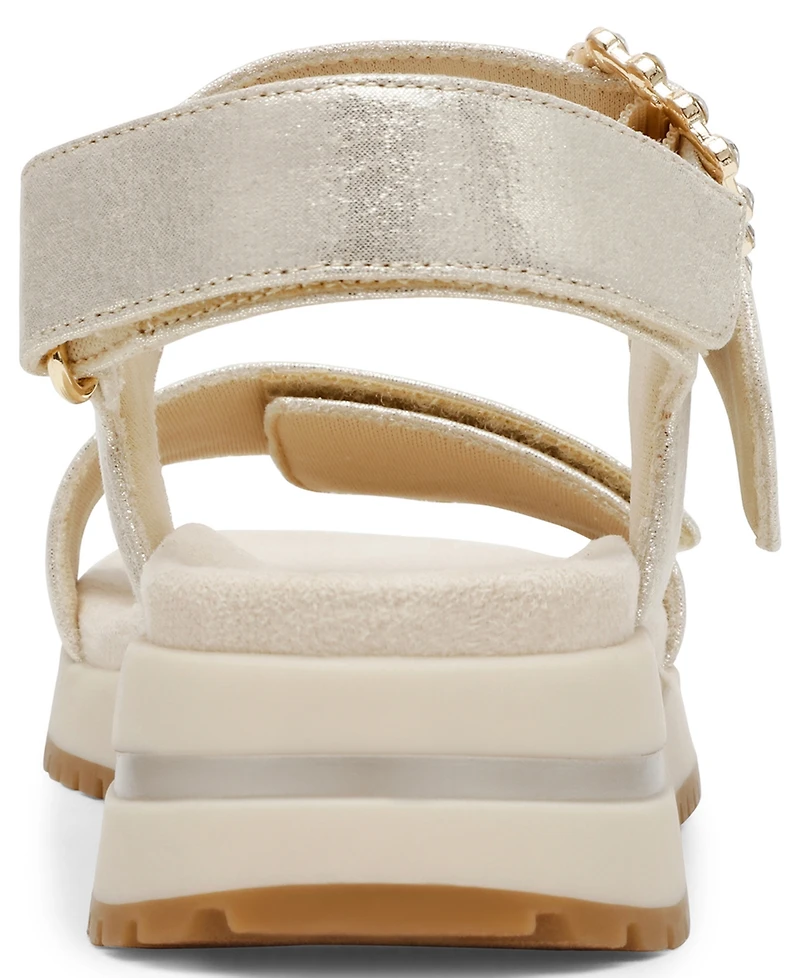 Anne Klein Women's Evanti Buckle Double Strap Sporty Sandals