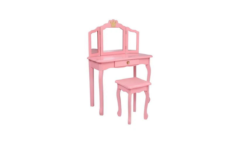Slickblue Charming Children's Dressing Table with Storage for Kids' Room