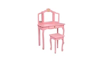 Slickblue Charming Children's Dressing Table with Storage for Kids' Room