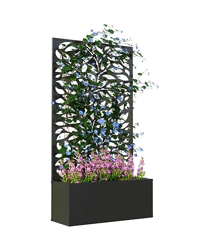 Outsunny Garden Box with Privacy Panel