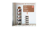 Foldable Shoe Rack with 6 Tiers – Compact Shoe Storage Shelf for Small Spaces, Closet or Dorm