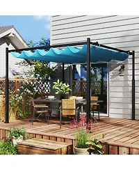 Outsunny 10' x 10' Retractable Pergola, UPF30+ Patio Pergola,
