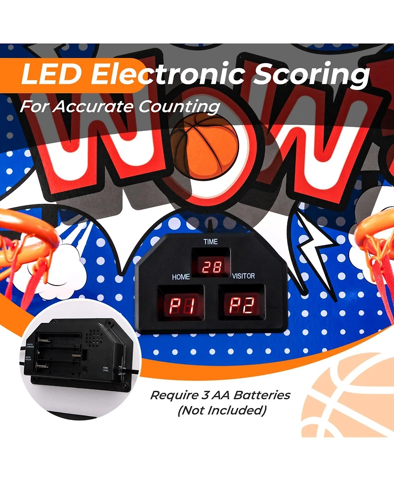 Slickblue Dual Shot Basketball Arcade Game with 8 Modes and 4 Balls
