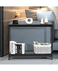2-Tier Console Table x-Design Bookshelf Sofa Side Accent