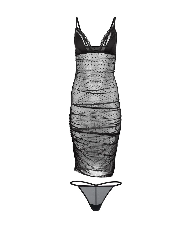 Adore Me Women's Marietta Bodycon Slip & G-String Set Lingerie