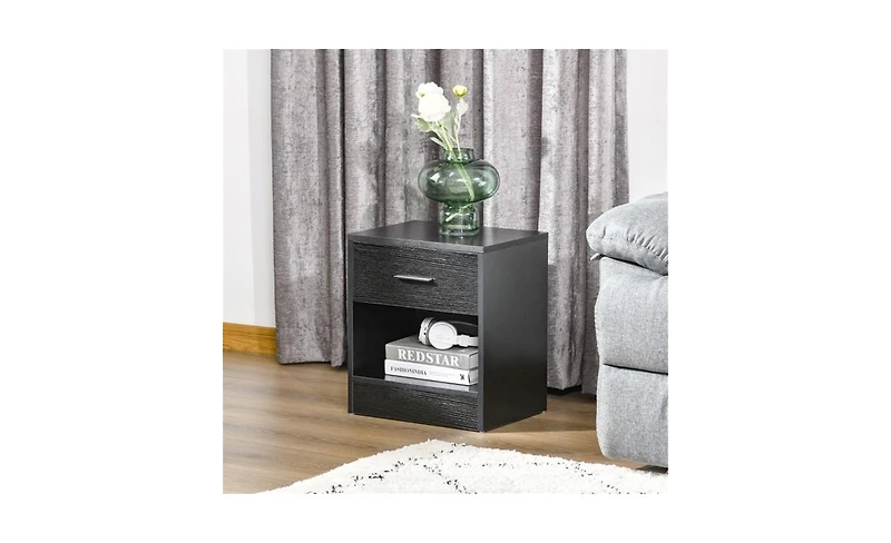 Bedside Table with Open Storage – Stylish Small End for Living Room, Bedroom or Apartment Use