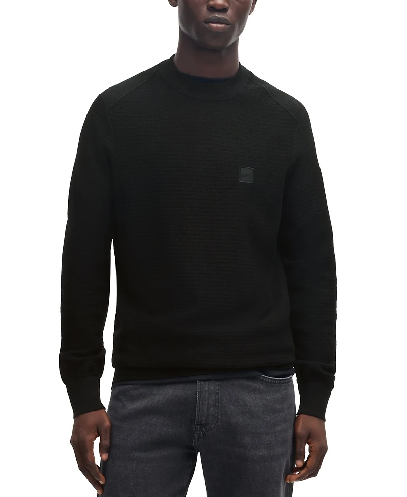 Boss by Hugo Men's Logo Patch Regular-Fit Sweater