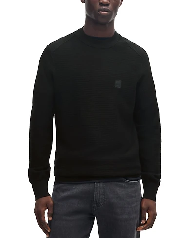 Boss by Hugo Men's Logo Patch Regular-Fit Sweater