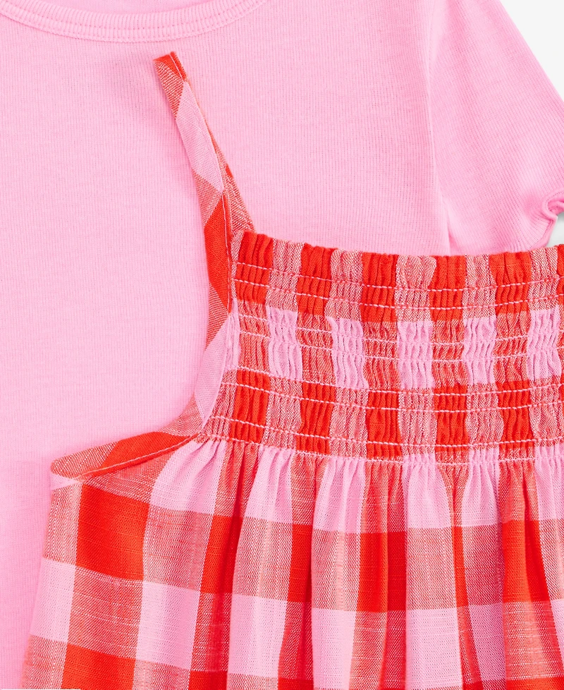 Epic Threads Toddler Girls Top & Gingham-Print Dress, 2 Piece Set, Exclusively at Macy's