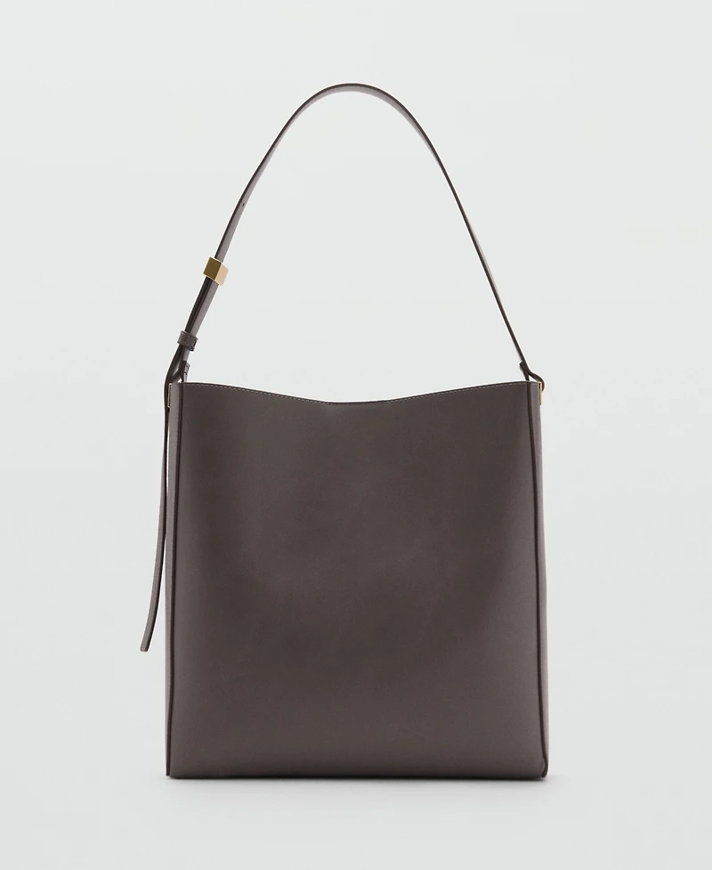 Mango Women's Metallic Detail Shopper Bag