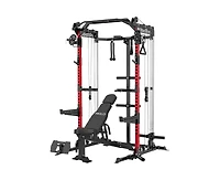 Mikolo Power Cage, 2000LB Squat Rack, Dual Pulley Cable Crossover System, Multi-function Free Weight Home Gym Workout Machine with Attachments