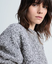 Mango Women's Round Neck Boucle Sweater