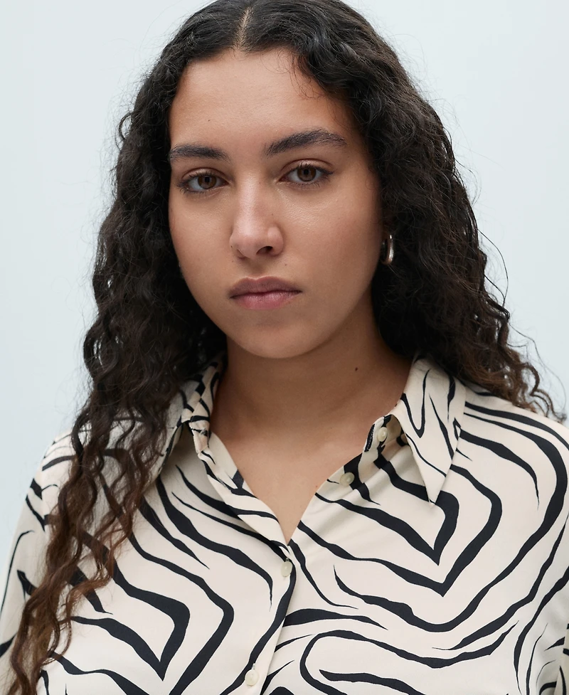 Mango Women's Satin Print Shirt