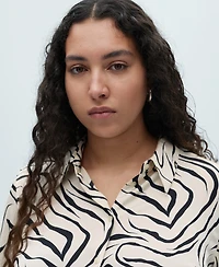 Mango Women's Satin Print Shirt