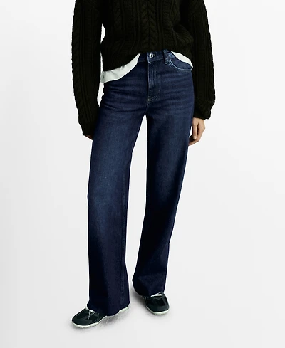 Mango Women's Danila Wide Leg High-Rise Jeans
