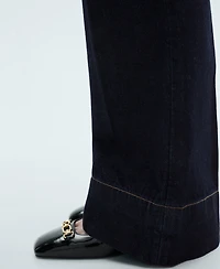 Mango Women's Wide Leg Mid-Rise Jeans