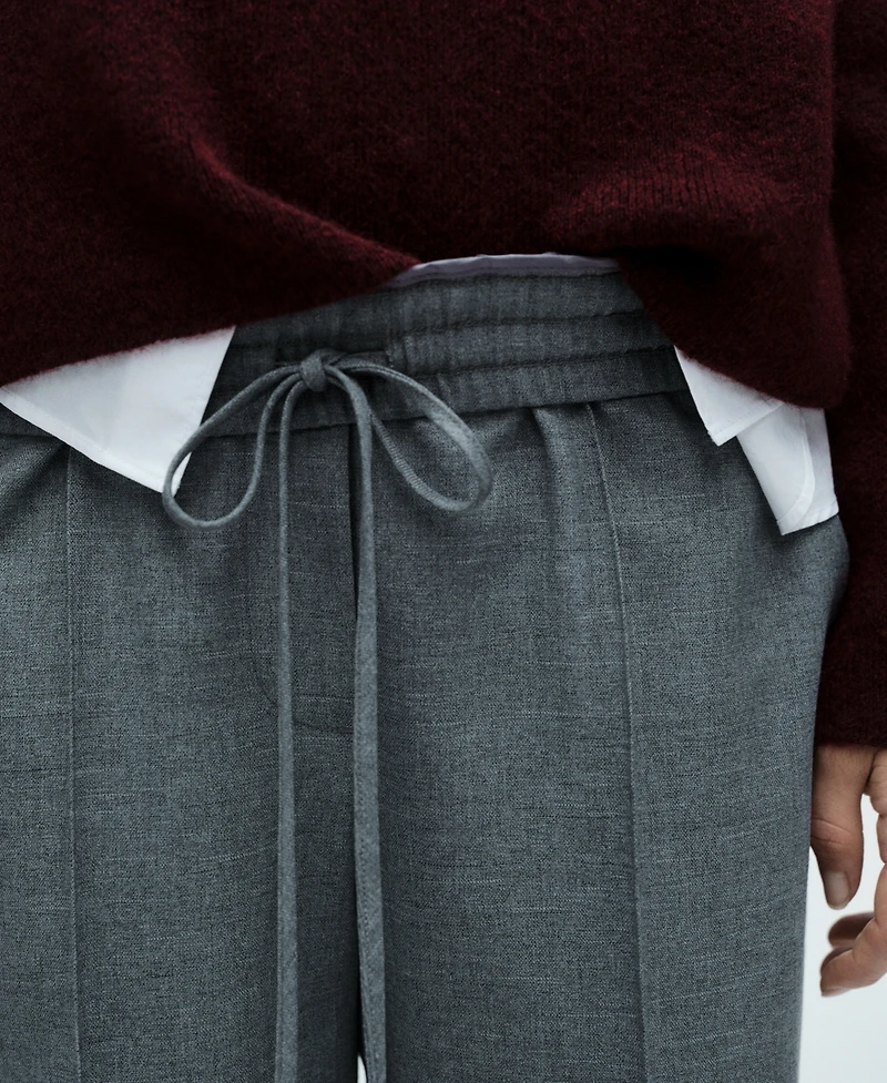 Mango Women's Elastic Waist Flared Pants