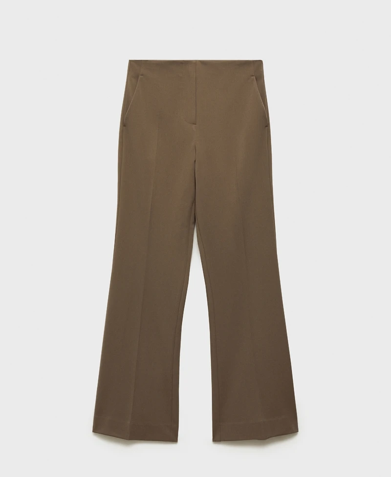 Mango Women's Mid-Rise Flared Pants