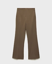 Mango Women's Mid-Rise Flared Pants