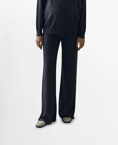 Mango Women's Knitted Wide Leg Pants
